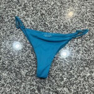 Ayra Swim Bikini Bottom Womens Large Blue Nylon Spandex Adjustable Side Swimwear